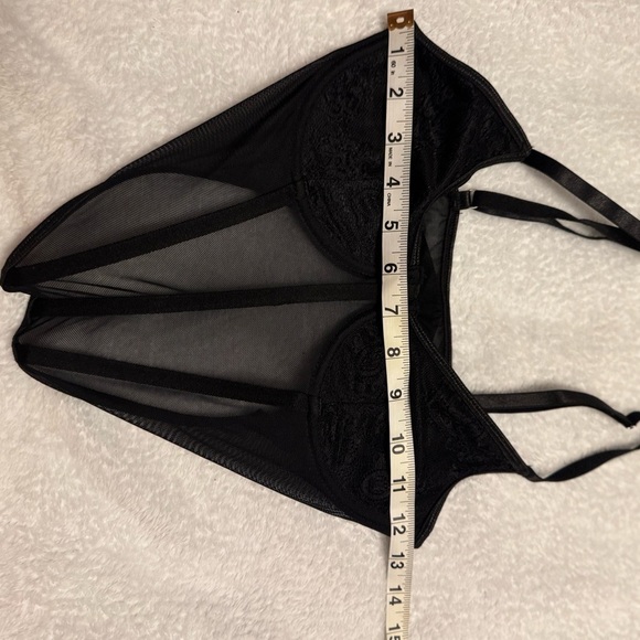 Black Mesh Lace corset like top- Size S - Picture 5 of 6